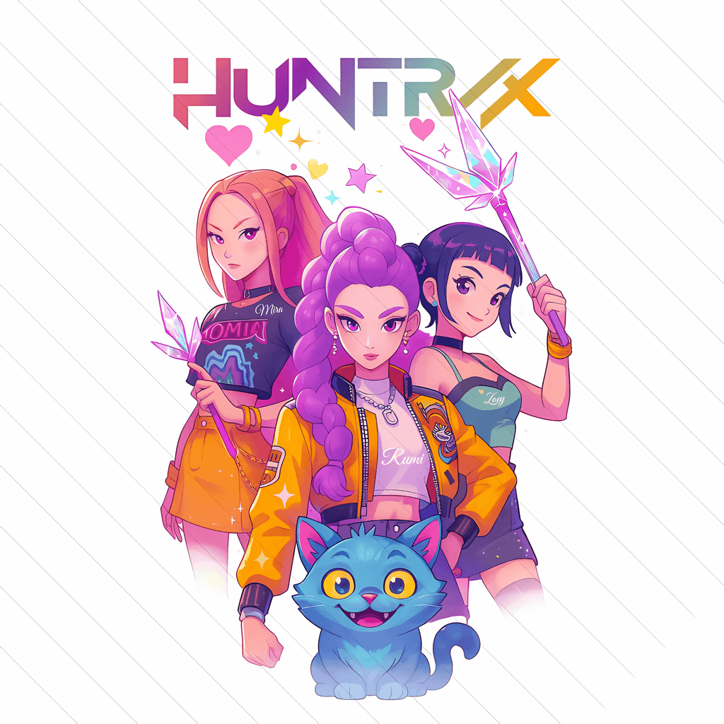 KPOP Demon Hunters PNG | Saja Boys Inspired Fan Art with Mira, Rumi & Zoey | Instant Download