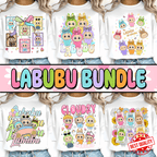 Cute Labubu PNG Bundle – Kawaii Clipart for T-Shirts, Stickers & Print on Demand